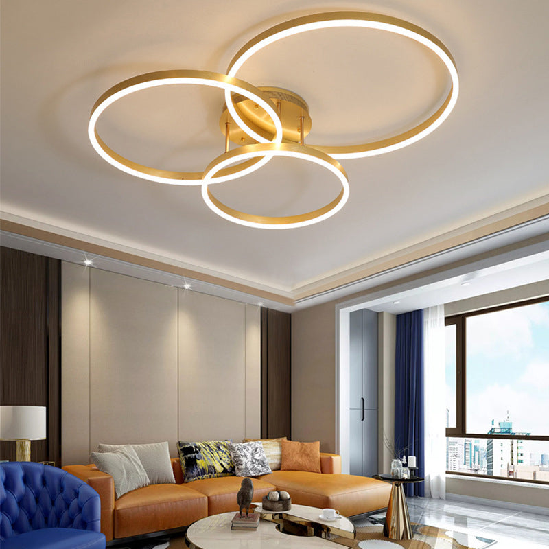 Metal Circle Ceiling Flush Mount Light Modern Style LED Gold Ceiling Light Fixture