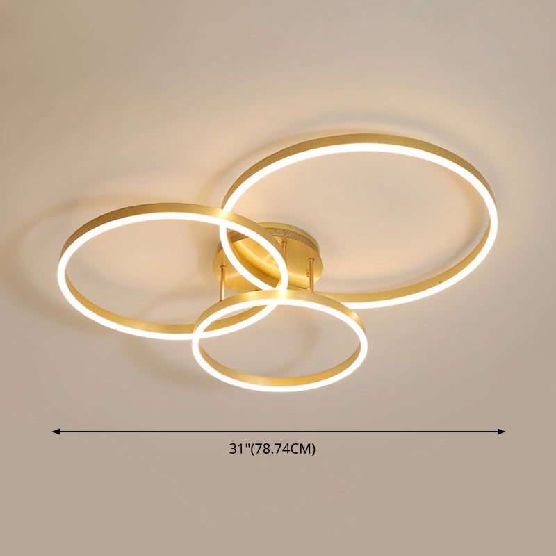 Metal Circle Ceiling Flush Mount Light Modern Style LED Gold Ceiling Light Fixture