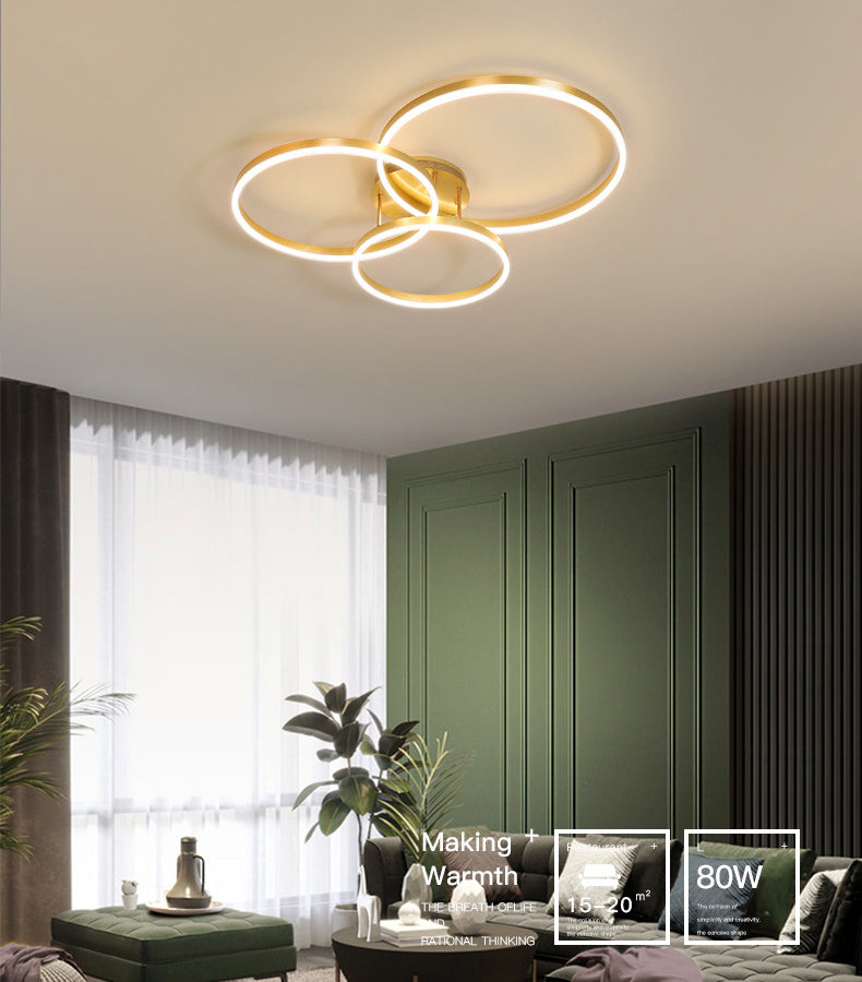 Metal Circle Ceiling Flush Mount Light Modern Style LED Gold Ceiling Light Fixture