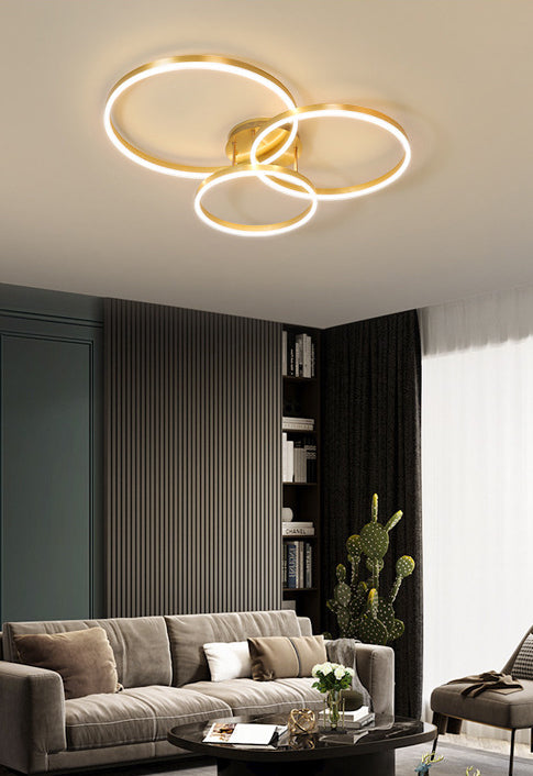 Metal Circle Ceiling Flush Mount Light Modern Style LED Gold Ceiling Light Fixture