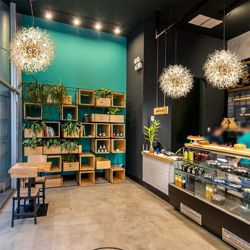 Paardebloem gevormd metallic hangend licht Moderne Minimalistische stijl Restaurant Pendant plafondlamp met 47 "verstelbare hangdraad