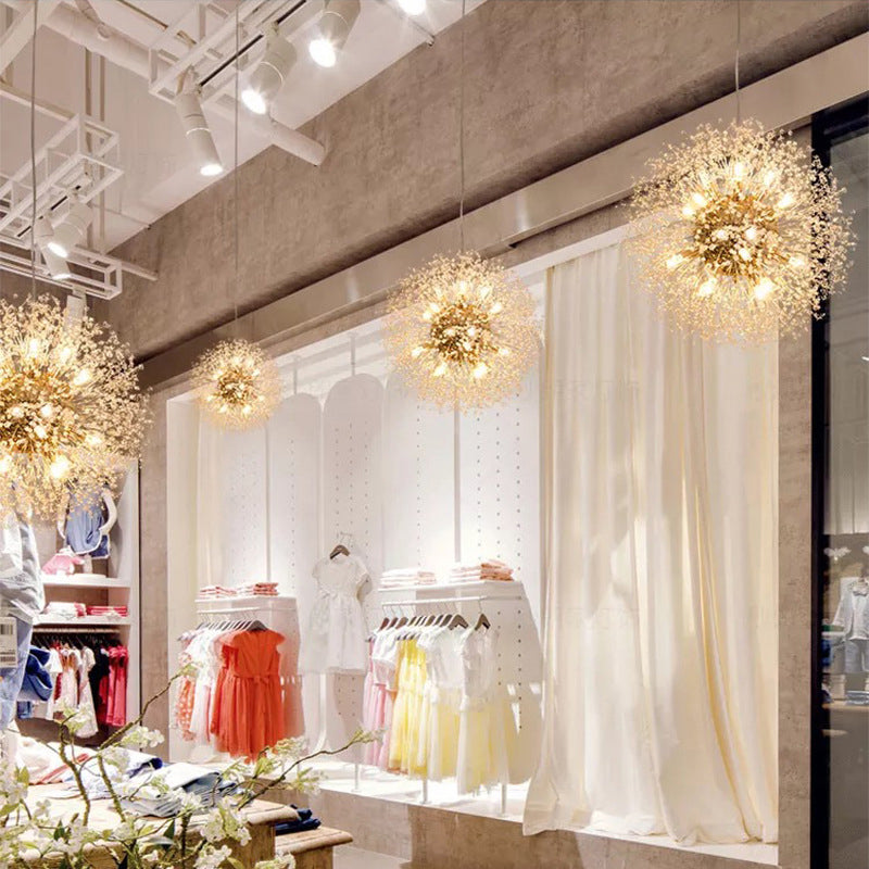 Paardebloem gevormd metallic hangend licht Moderne Minimalistische stijl Restaurant Pendant plafondlamp met 47 "verstelbare hangdraad