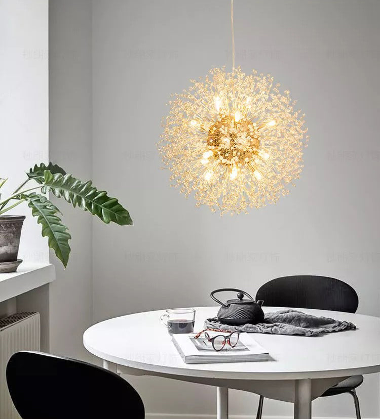 Paardebloem gevormd metallic hangend licht Moderne Minimalistische stijl Restaurant Pendant plafondlamp met 47 "verstelbare hangdraad
