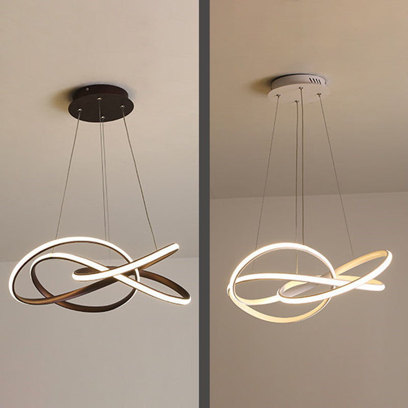 Lampada lampadina a LED contemporanea lampadario a pendente lampadario attorcigliato con tonalità metallica