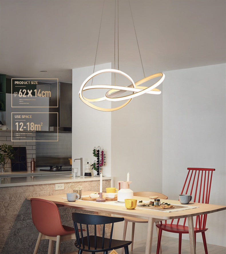 Lampada lampadina a LED contemporanea lampadario a pendente lampadario attorcigliato con tonalità metallica