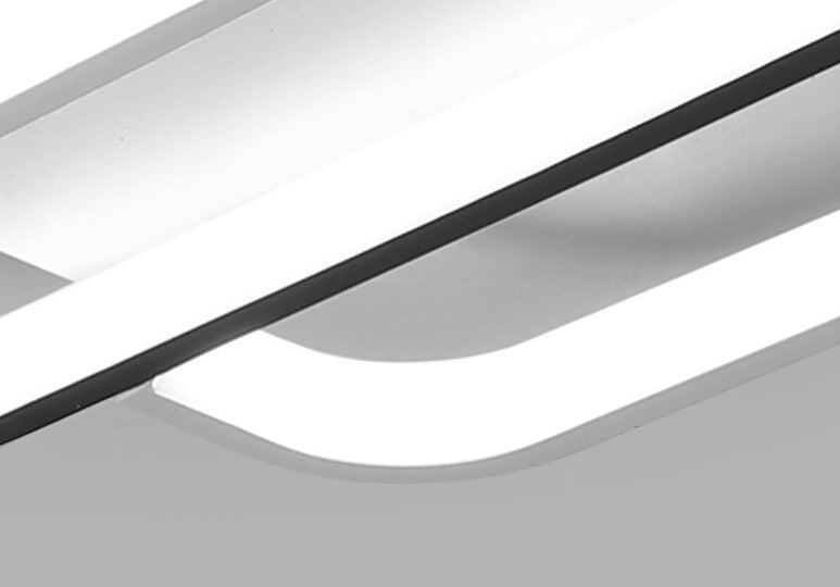 Minimalist Squared Ceiling Light Fixture Acrylic LED Bedroom Close to Ceiling Lamp in Black-White