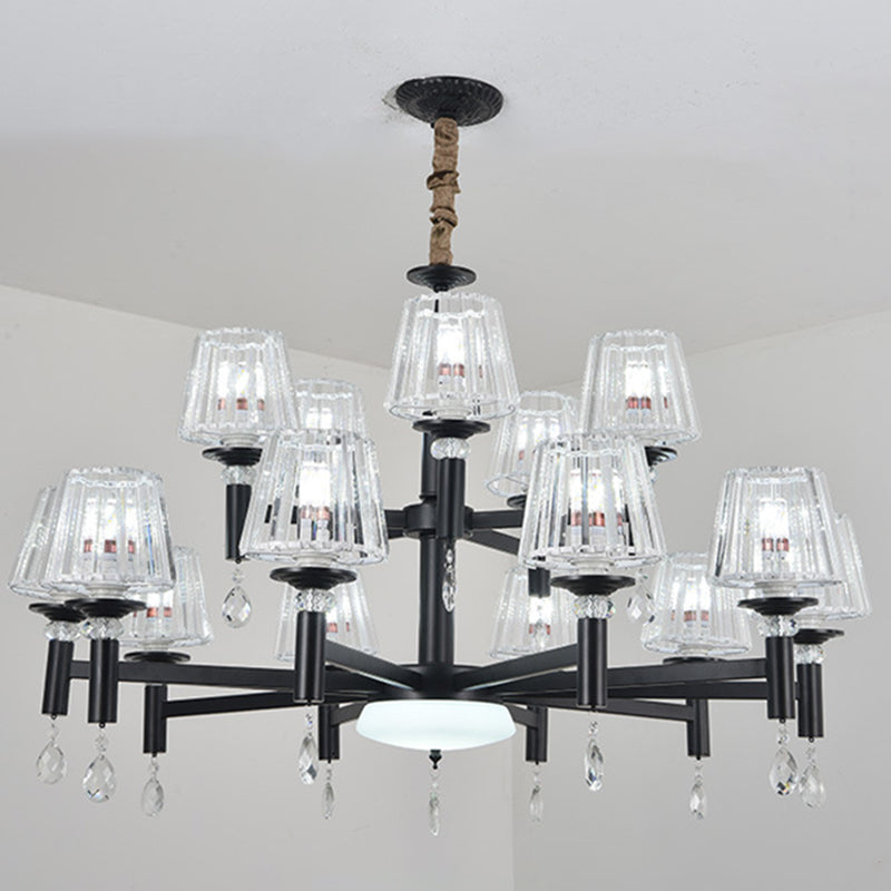 Lampadario in vetro colorato artigianale ombreggiato in stile mediterraneo lampada per lobby