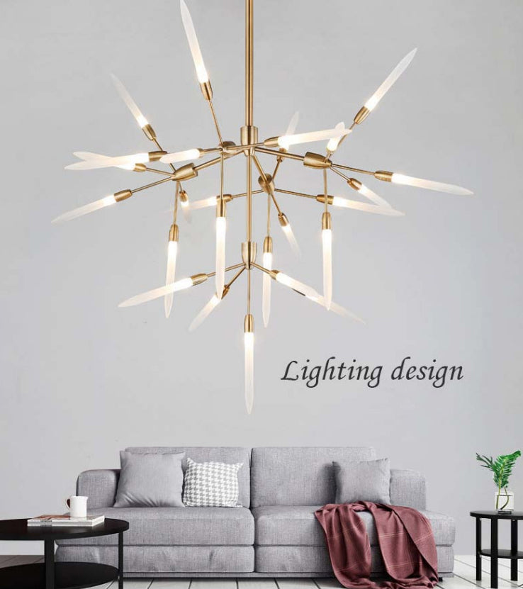 Picchi acrilici lampadario a sospensione Light Postmodern Gold Finitura sospesa