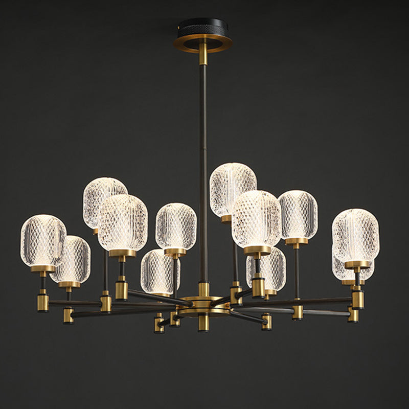 Lampadella ovale in vetro ovale trasparente per la sala da pranzo della sala da pranzo