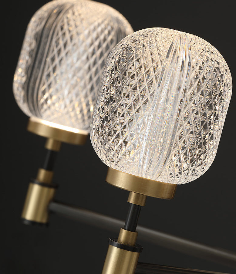 Lampadella ovale in vetro ovale trasparente per la sala da pranzo della sala da pranzo