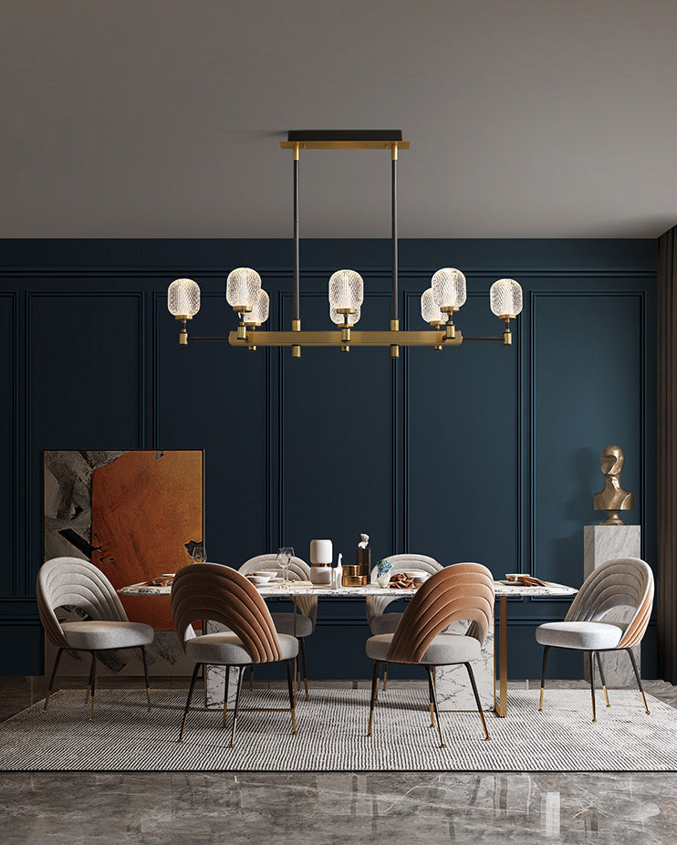 Lampadella ovale in vetro ovale trasparente per la sala da pranzo della sala da pranzo