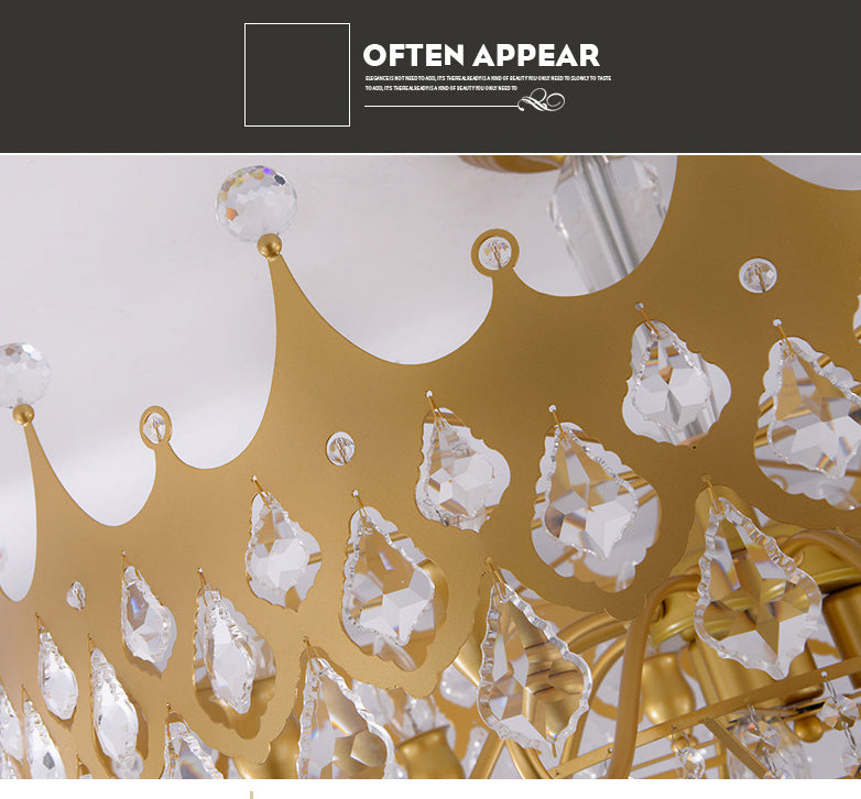 Postmoderne kronenförmige Kronleuchter -Anhänger Kristall Esszimmer hängen Licht in Gold