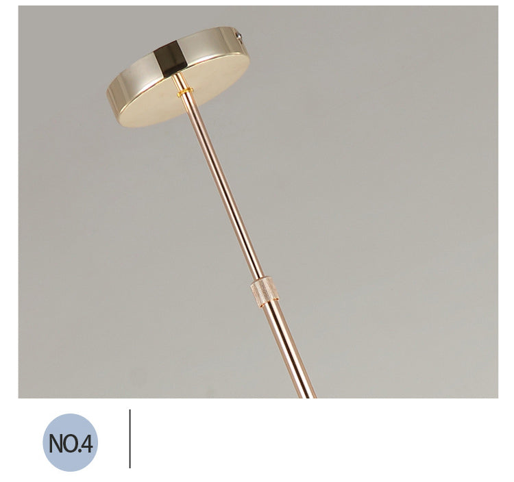 Luz colgante de araña de ágata estilo artístico moderno moderno lámpara colgante chapada para sala de estar