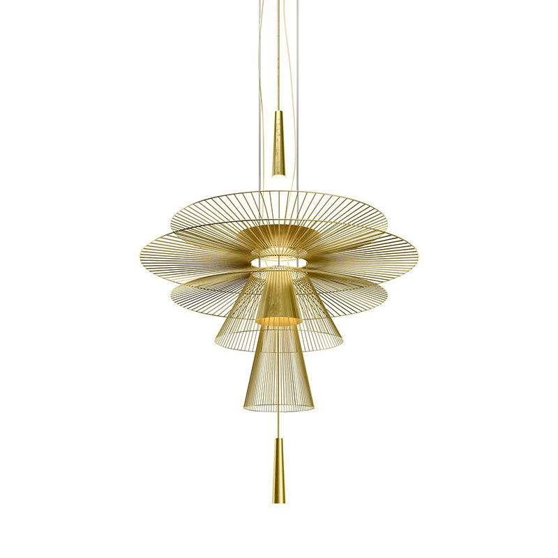 Novedad posmoderna lámpara de lógica de lámpara de loto de 2 luces con sombra de metal