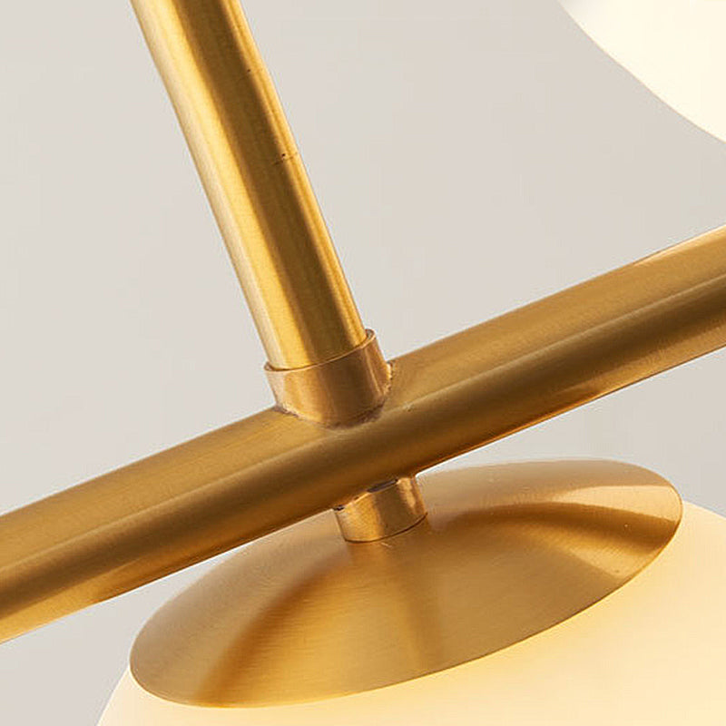 Polished Brass Kitchen Island Light 7-Light Simple Design Glass Shaded Chandelier