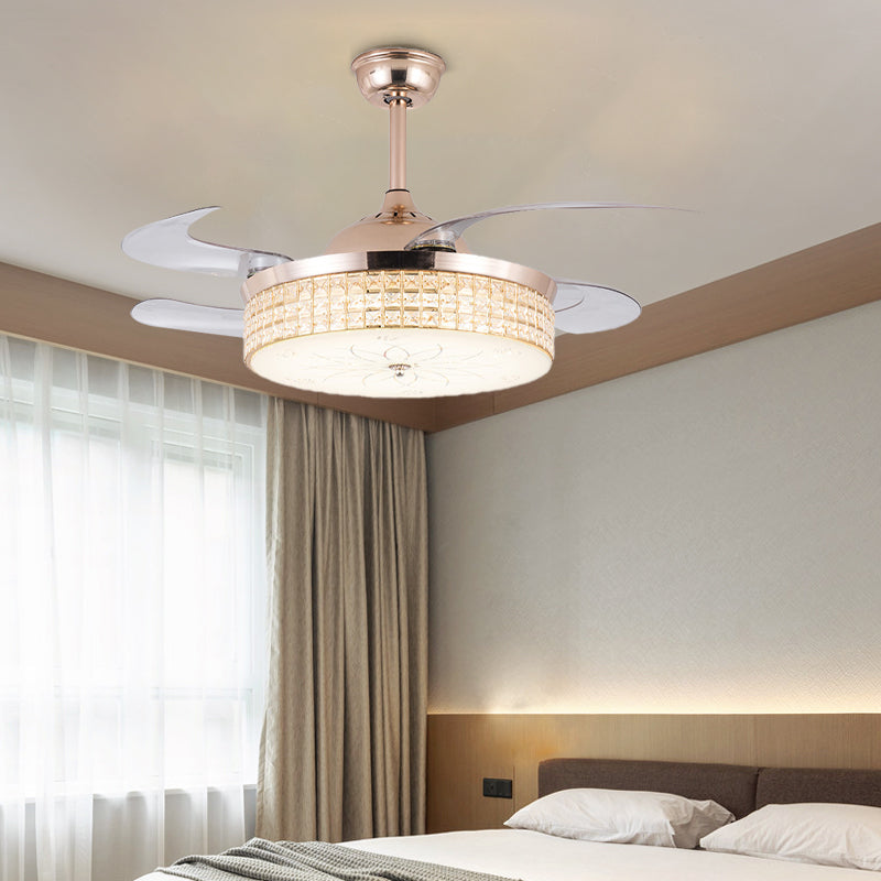 Kristallrunde Deckenventilator Leuchtt