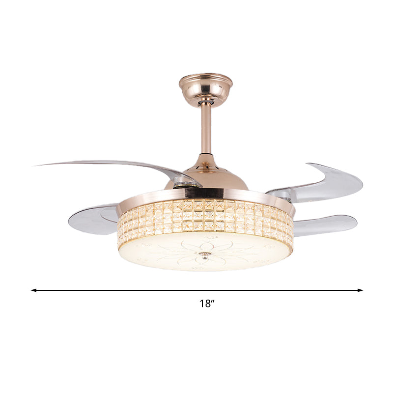 Kristallrunde Deckenventilator Leuchtt