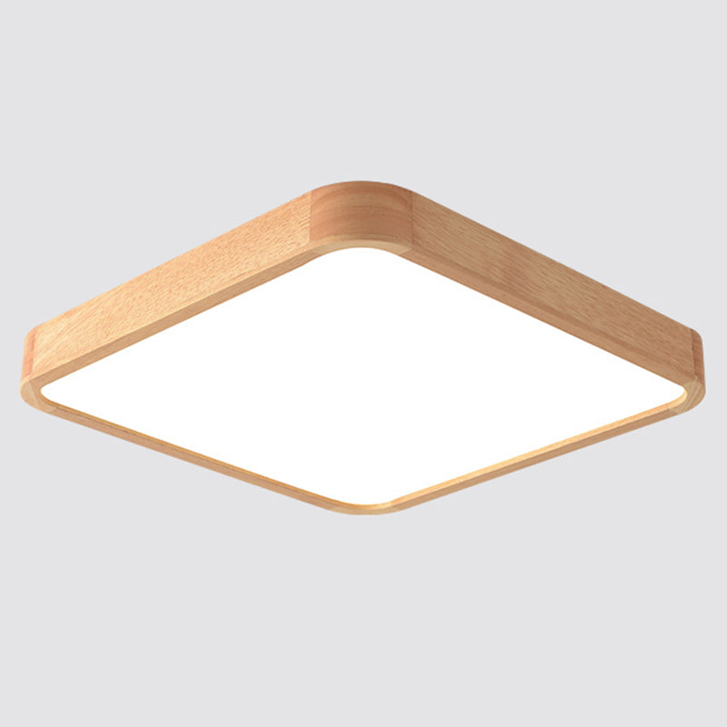 Vierkant plafondmontage lichtarmatuur Eenvoudige houten houten inbouw plafondkroonluchter