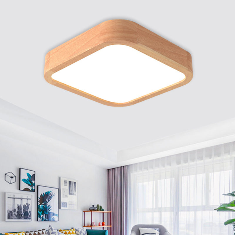 Square Ceiling Mount Light Fixture Simple Wooden Wood Flush Mount Ceiling Chandelier