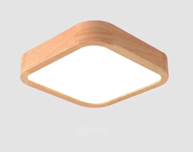 Square Ceiling Mount Light Fixture Simple Wooden Wood Flush Mount Ceiling Chandelier