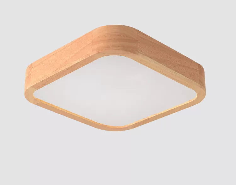 Vierkant plafondmontage lichtarmatuur Eenvoudige houten houten inbouw plafondkroonluchter