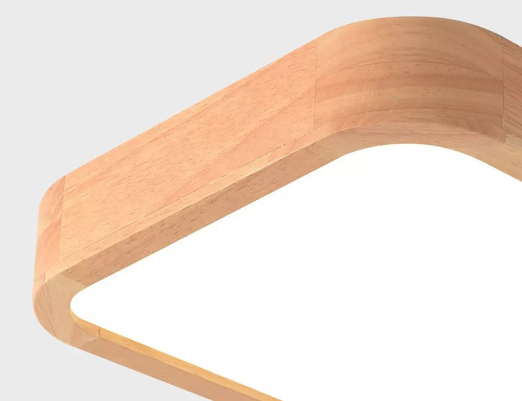 Vierkant plafondmontage lichtarmatuur Eenvoudige houten houten inbouw plafondkroonluchter