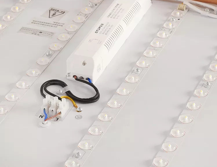 Vierkant plafondmontage lichtarmatuur Eenvoudige houten houten inbouw plafondkroonluchter