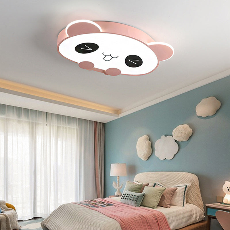 LED Bedroom Ceiling Mount Light Fixture Kids Style Flush Mounted Ceiling Light with Panda Acrylic Shade