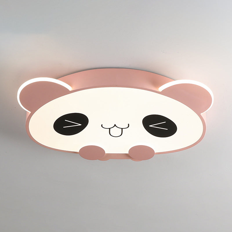 LED Bedroom Ceiling Mount Light Fixture Kids Style Flush Mounted Ceiling Light with Panda Acrylic Shade