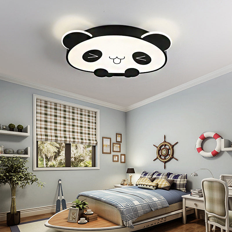 LED Bedroom Ceiling Mount Light Fixture Kids Style Flush Mounted Ceiling Light with Panda Acrylic Shade