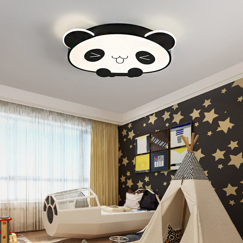 LED Bedroom Ceiling Mount Light Fixture Kids Style Flush Mounted Ceiling Light with Panda Acrylic Shade