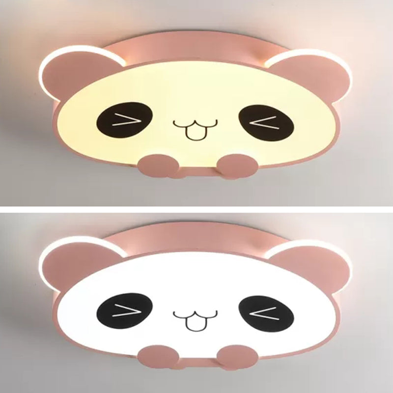 LED Bedroom Ceiling Mount Light Fixture Kids Style Flush Mounted Ceiling Light with Panda Acrylic Shade