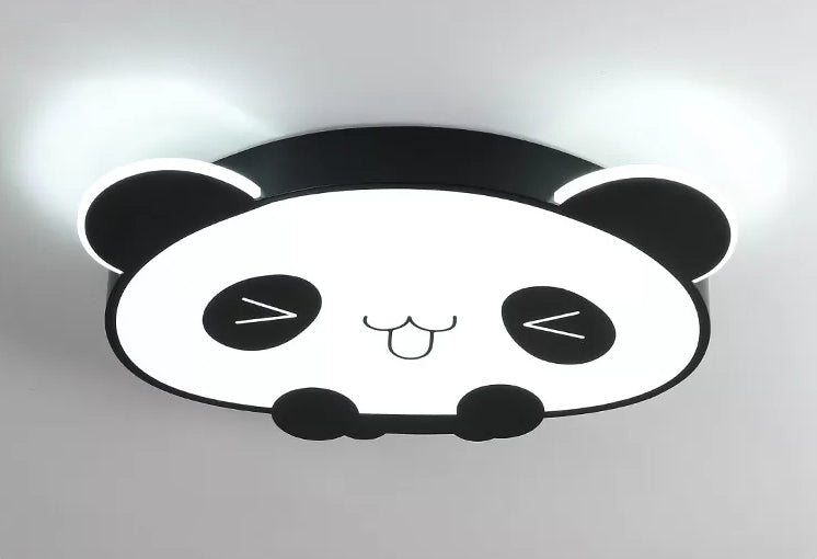 LED Bedroom Ceiling Mount Light Fixture Kids Style Flush Mounted Ceiling Light with Panda Acrylic Shade
