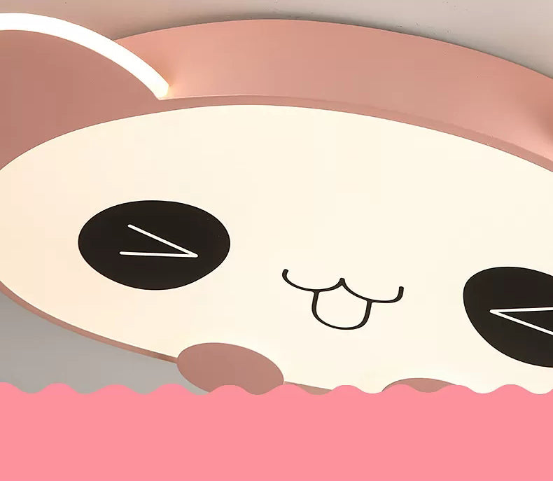 LED Bedroom Ceiling Mount Light Fixture Kids Style Flush Mounted Ceiling Light with Panda Acrylic Shade