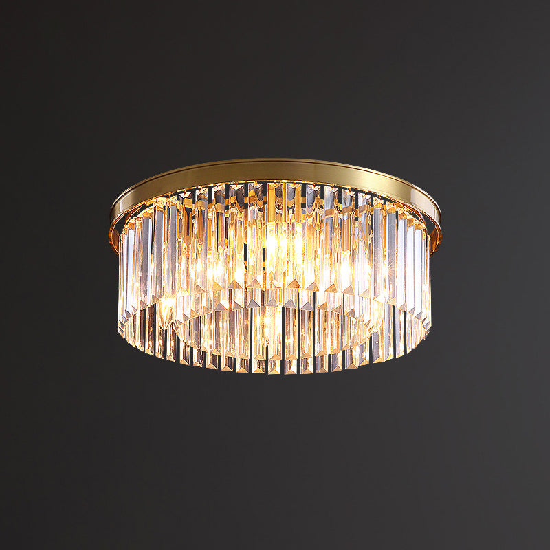 Modern Flush Mount Beleuchtung Gold Drum Flush Deckenleuchte Licht mit Crystal Shade