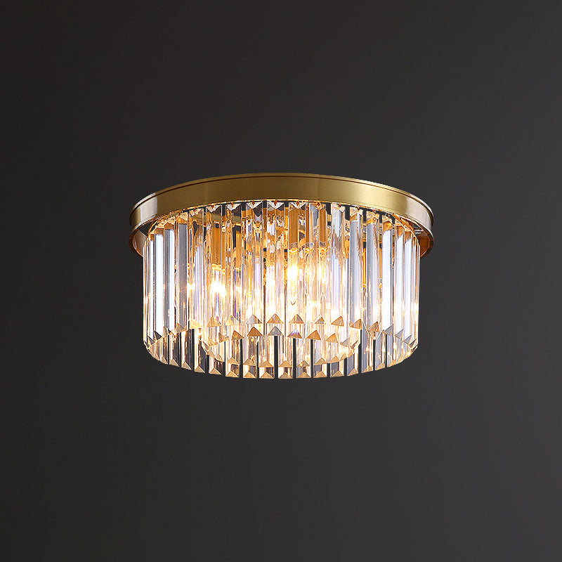 Modern Flush Mount Beleuchtung Gold Drum Flush Deckenleuchte Licht mit Crystal Shade