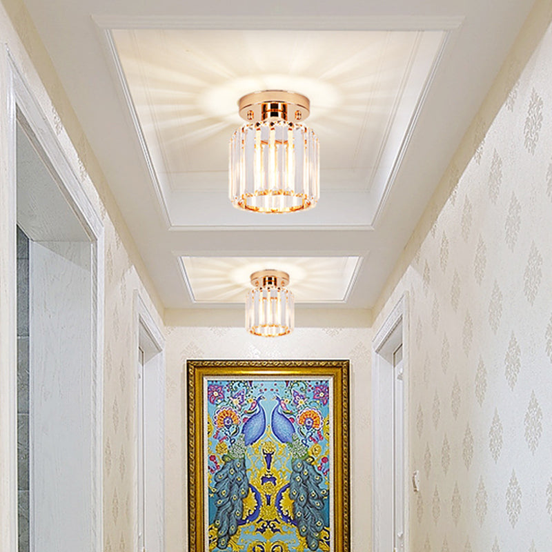 Crystal Geometric Ceiling Mounted Fixture Contemporary Close To Ceiling Lighting Fixture