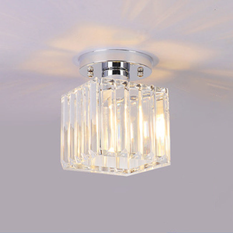 Crystal Geometric Ceiling Mounted Fixture Contemporary Close To Ceiling Lighting Fixture