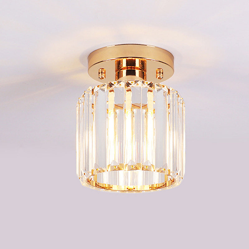 Crystal Geometric Ceiling Mounted Fixture Contemporary Close To Ceiling Lighting Fixture