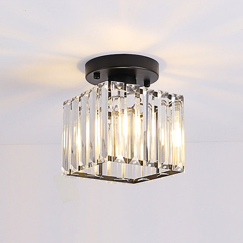 Crystal Geometric Ceiling Mounted Fixture Contemporary Close To Ceiling Lighting Fixture