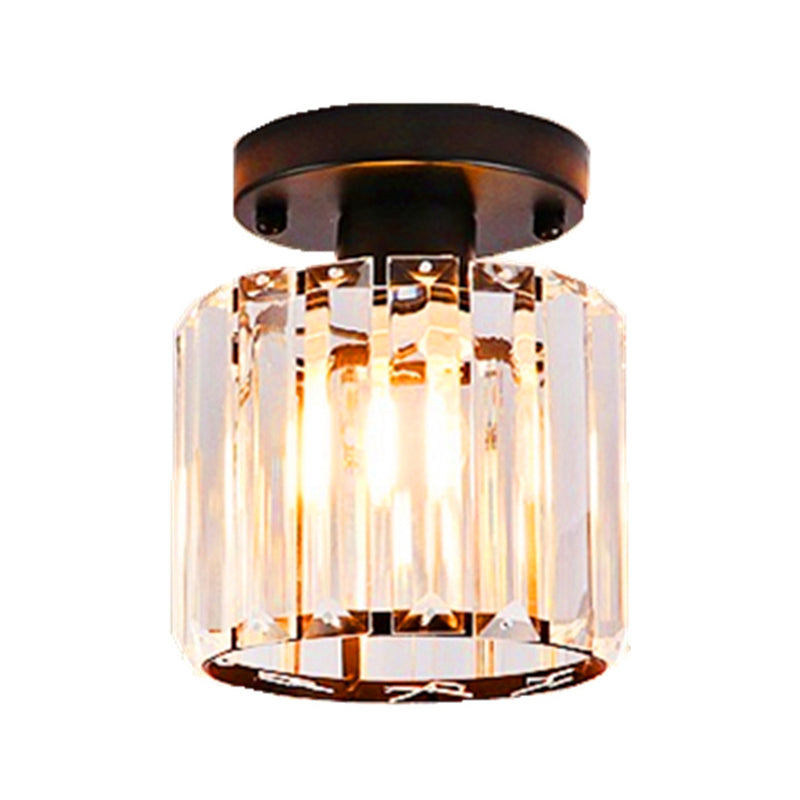 Crystal Geometric Ceiling Mounted Fixture Contemporary Close To Ceiling Lighting Fixture