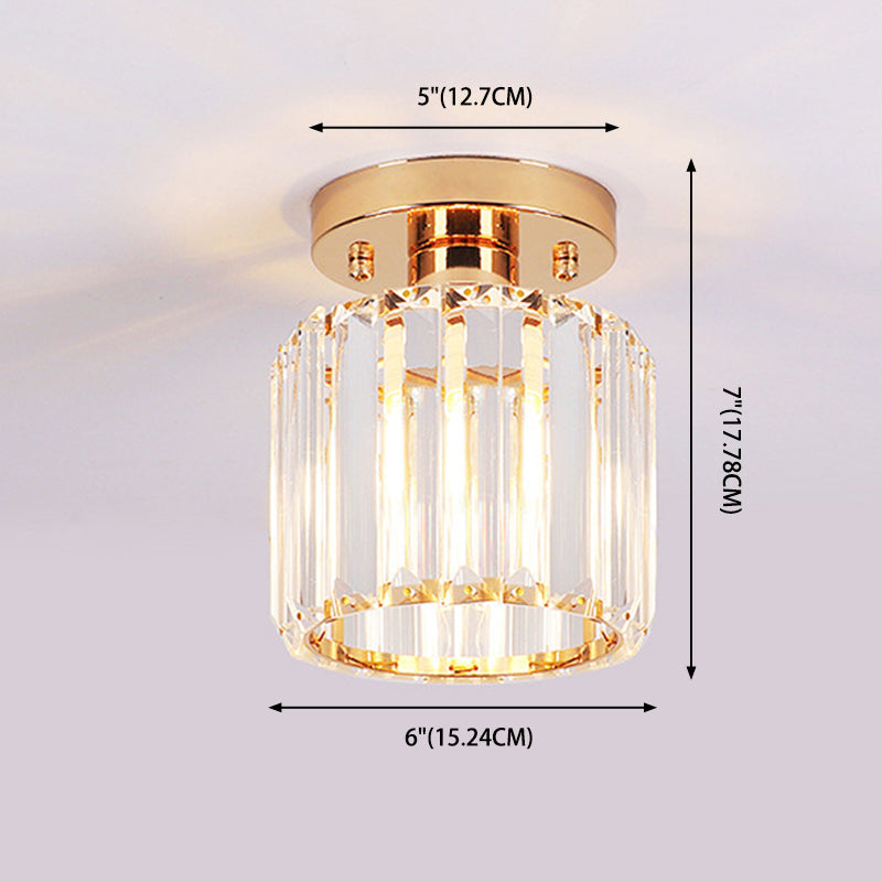 Crystal Geometric Ceiling Mounted Fixture Contemporary Close To Ceiling Lighting Fixture