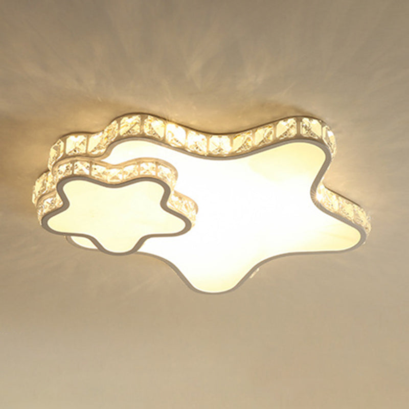 Geometrische Kristall Deckenmontage Leuchte Zeitgenössische LED Weiß Unterputz Deckenleuchte