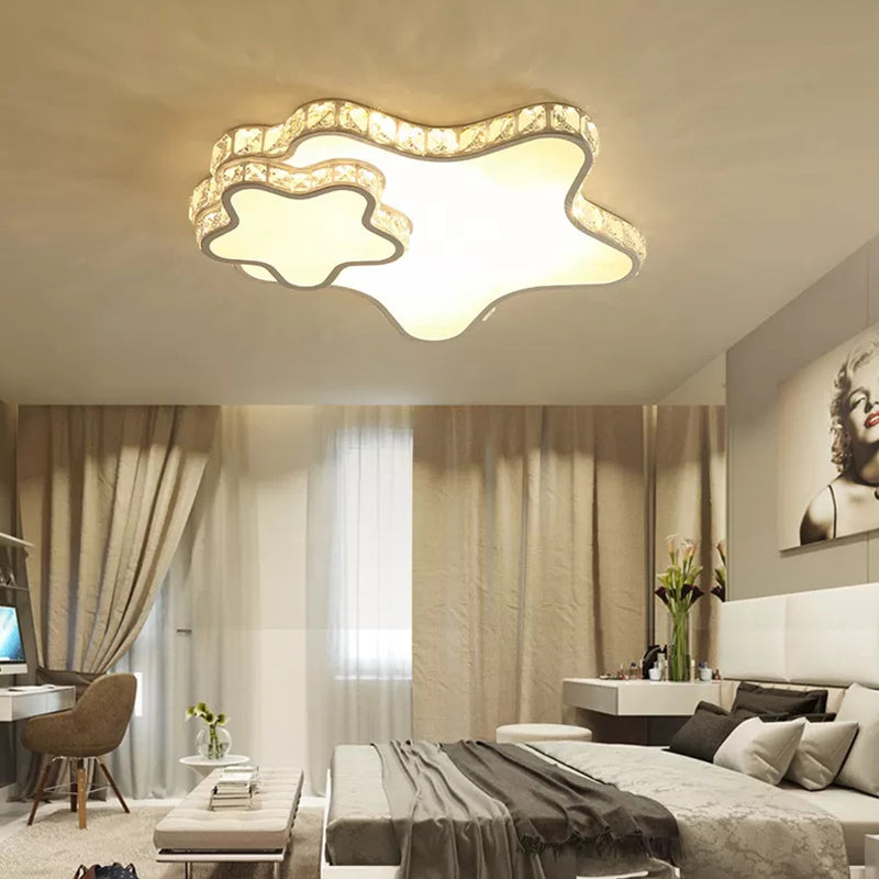 Geometrische Kristall Deckenmontage Leuchte Zeitgenössische LED Weiß Unterputz Deckenleuchte