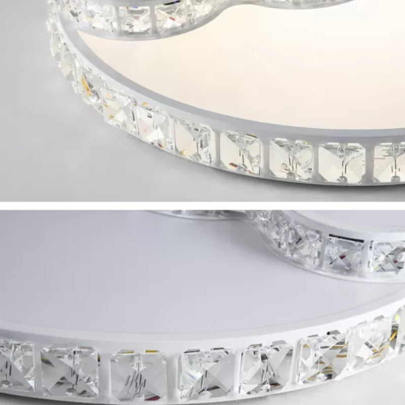 Geometrische Kristall Deckenmontage Leuchte Zeitgenössische LED Weiß Unterputz Deckenleuchte
