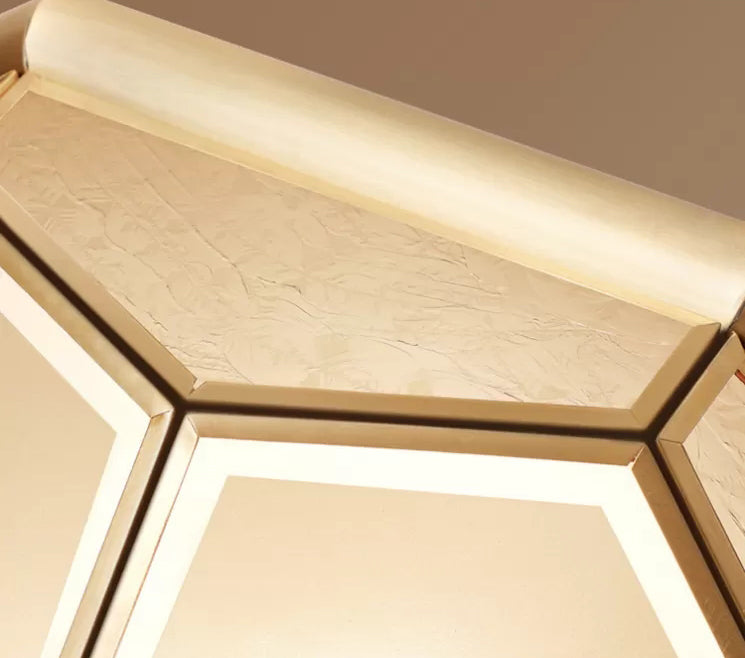 Luminaire encastré traditionnel en verre pour chambre à coucher, plafonnier en laiton