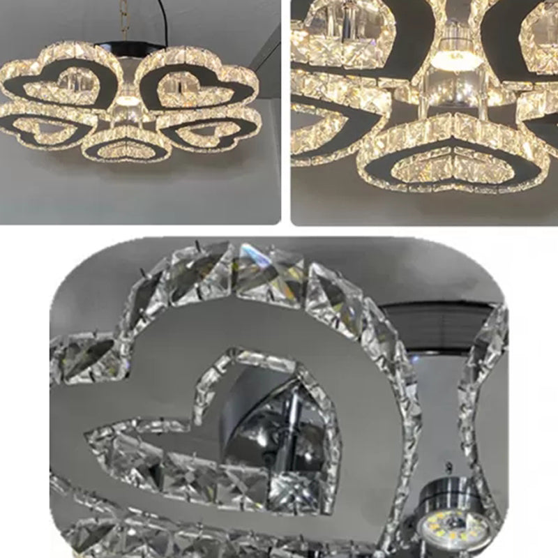 Luz de techo montada en el corazón del corazón Luz de la habitación del dormitorio LED contemporáneo Luz del techo en cromo