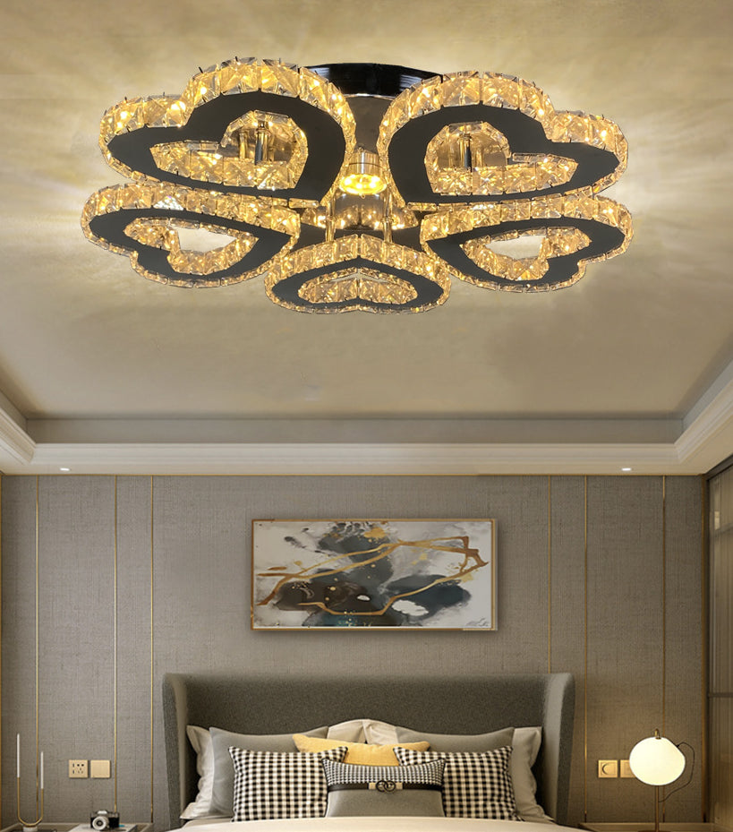 Luz de techo montada en el corazón del corazón Luz de la habitación del dormitorio LED contemporáneo Luz del techo en cromo