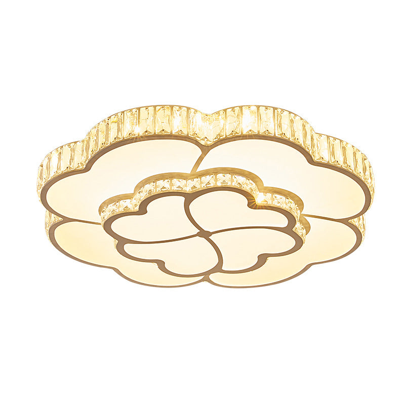 Flower Bedroom Flush Mount Ceiling Fixture Crystal LED Modern Flush Ceiling Light Fixture