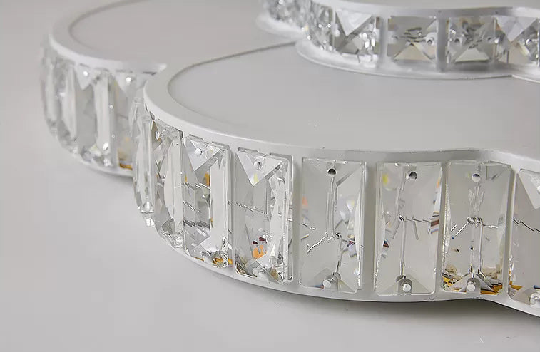 Flower Bedroom Flush Mount Ceiling Fixture Crystal LED Modern Flush Ceiling Light Fixture